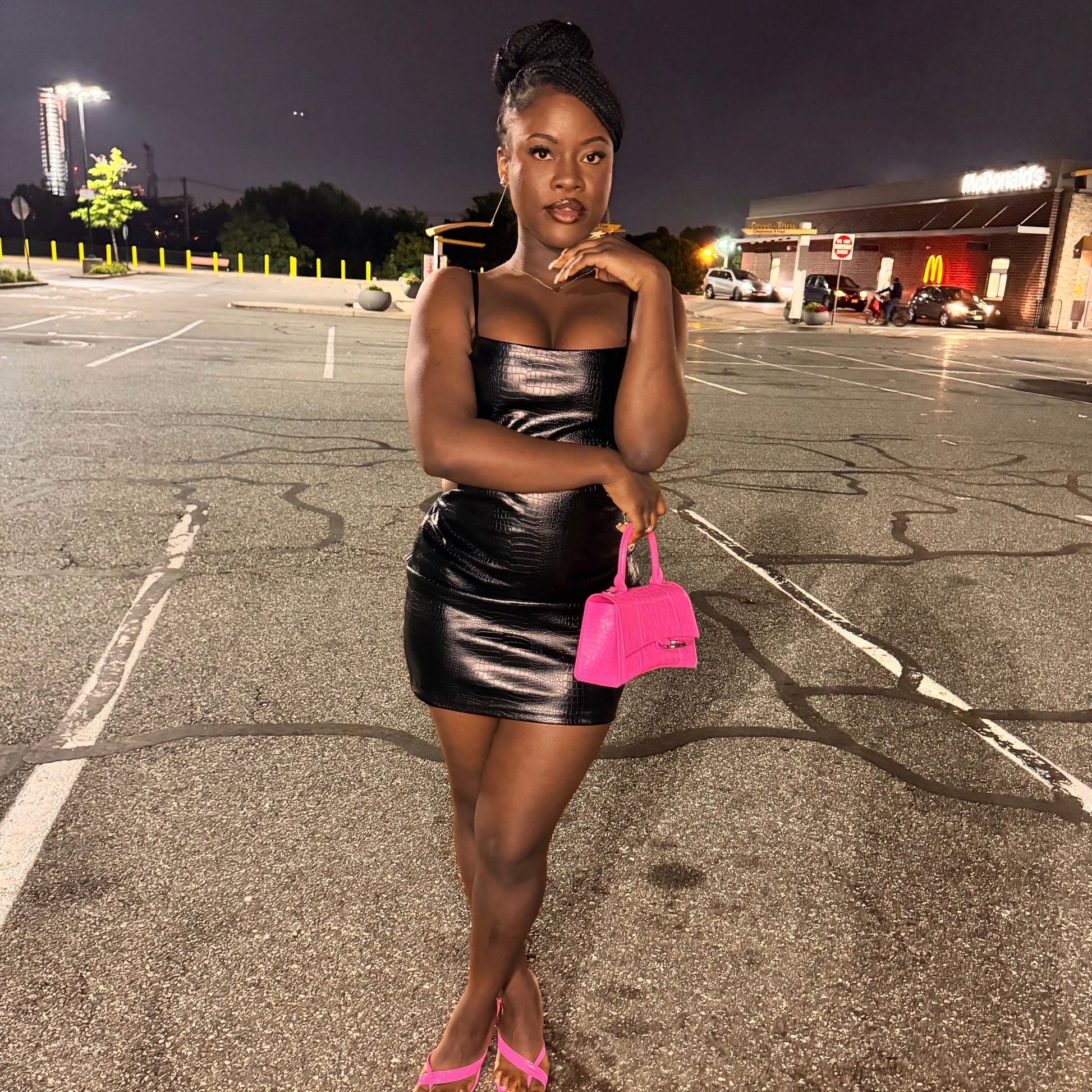 Black Faux Leather Backless Mini Dress | Bad Gyal Dress Young & Pretty Black Faux Leather Backless Mini Dress | Bad Gyal Dress Young & Pretty